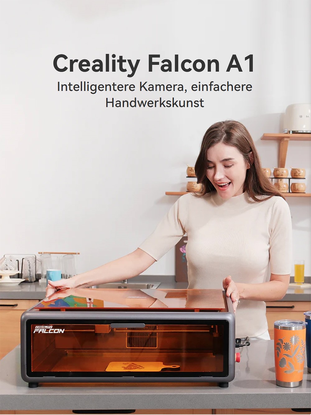 Creality Falcon A1 10W Laser + Mecpow P150 150W Rauchabsaugung