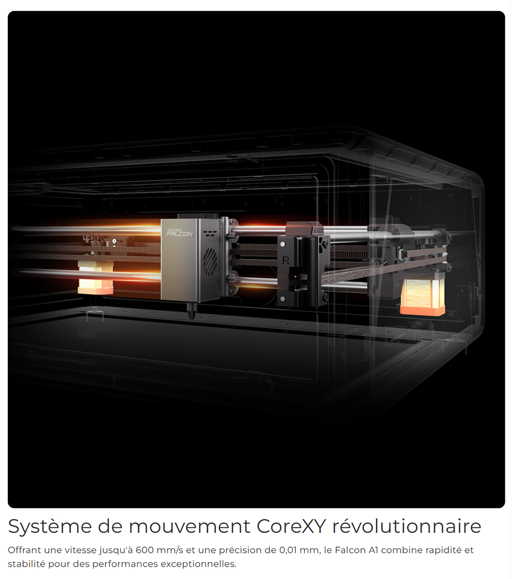 Creality Falcon A1 10W Laser Classe 1 FDA + Mecpow P150 150W Extracteur de fumée