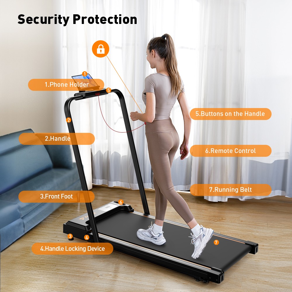 Formill FT-51 2-in-1 Walking Pad Treadmill, 2.5 HP Motor, Folding Treadmill up to 10 km/h, with LED Display and Remote Control, MAX 120KG, Ideal treadmill for Home and Office
