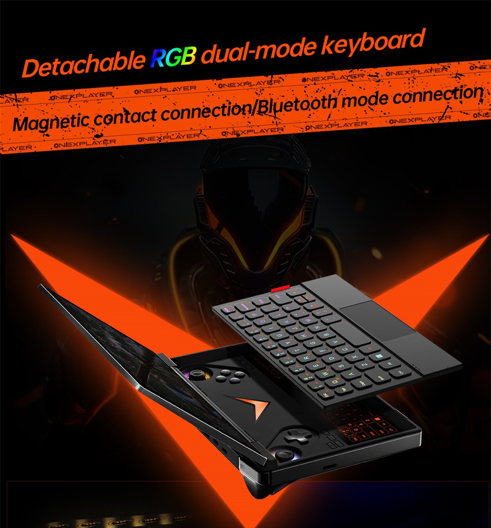 One Netbook OneXPlayer G1 Handheld Gaming PC, AMD Ryzen 7 8840U 8 Cores Max 5.1GHz, 8.8'' 2560*1600 144Hz Screen, 32GB LPDDR5X 7500MHz RAM 1TB SSD, WiFi 6E, 2*USB-C, 1*USB3.2, 1*TF Card, 1* Oculink, 1*3.5mm Audio, Fingerprint Unlock - EU Plug