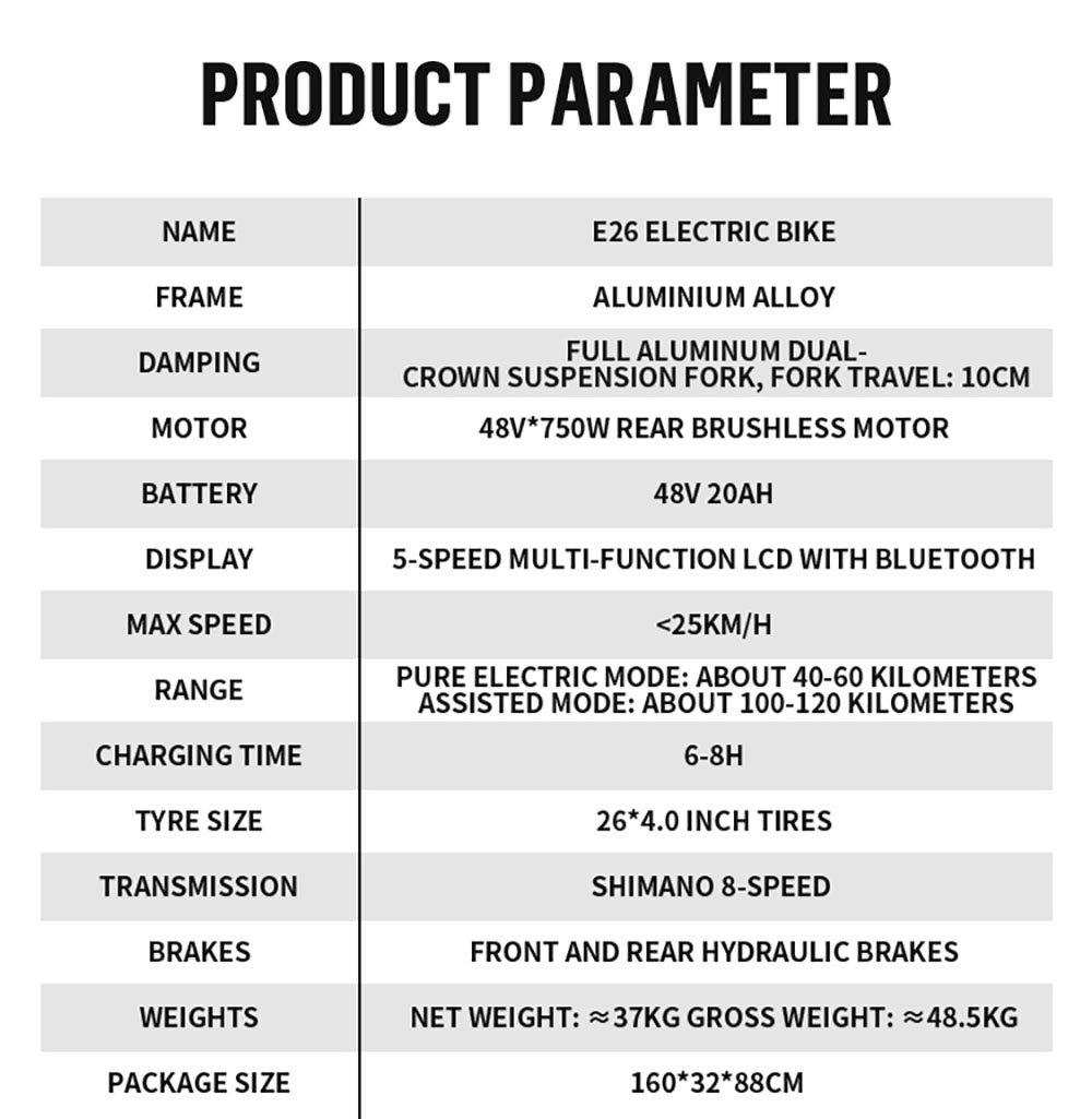 DUOTTS E26 Electric Bike, Bafang 750W Motor Torgue Sensor SAMSUNG 48V 20Ah Battery, 26*4.0 inch Tires, 55km/h Max Speed, 120km Max Range, TEKTRO Hydraulic Disc Brakes, Front and Rear Suspension, Shimano 8-speed - Green Purple