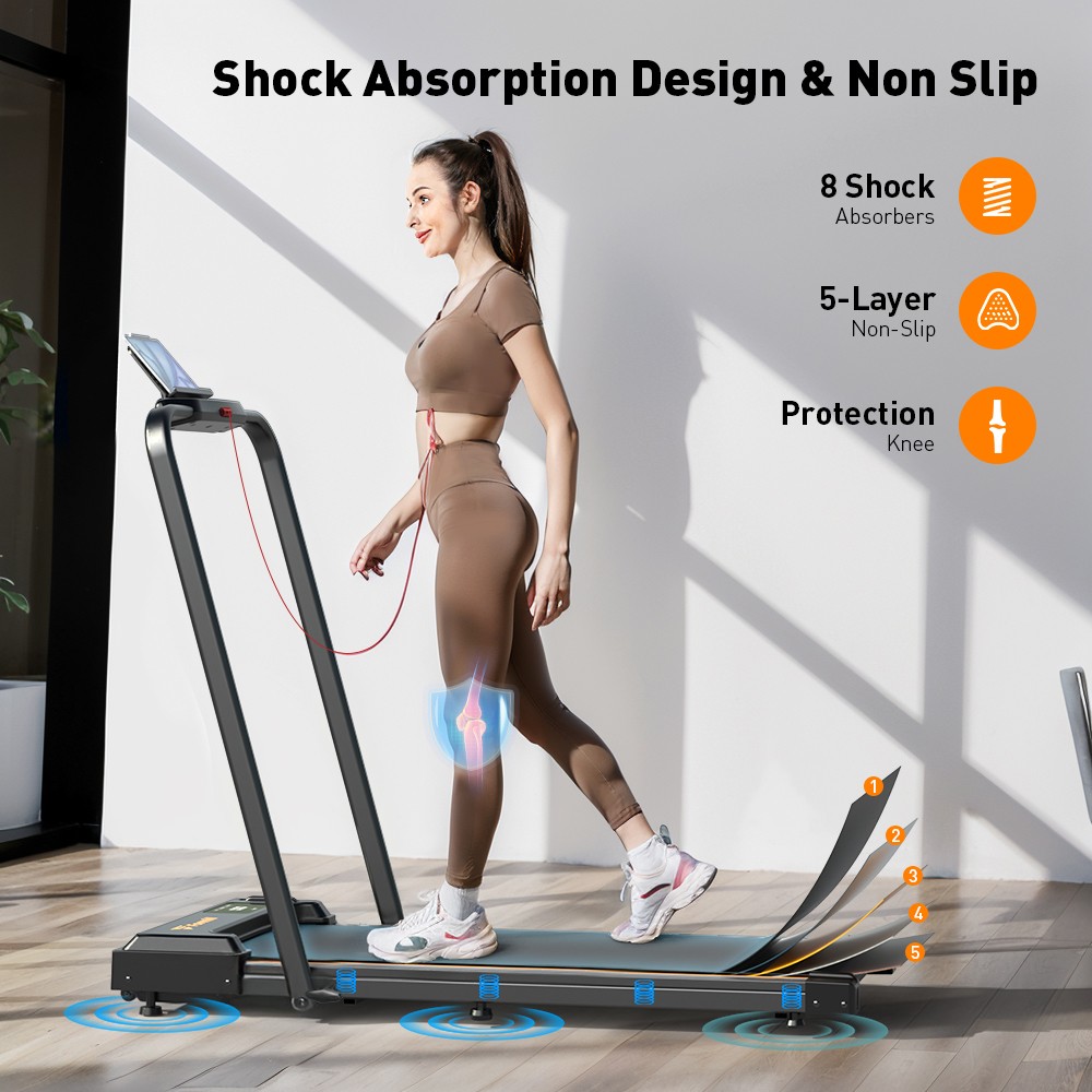 Formill FT-51 2-in-1 Walking Pad Treadmill, 2.5 HP Motor, Folding Treadmill up to 10 km/h, with LED Display and Remote Control, MAX 120KG, Ideal treadmill for Home and Office