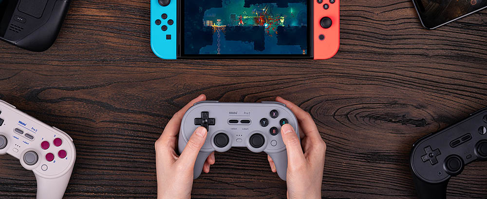 8BitDo Pro 2 Bluetooth Gaming Controller, Hall Effect Joystick, Compatible with Switch, PC, Android, Steam Deck, Apple & Raspberry Pi - Black