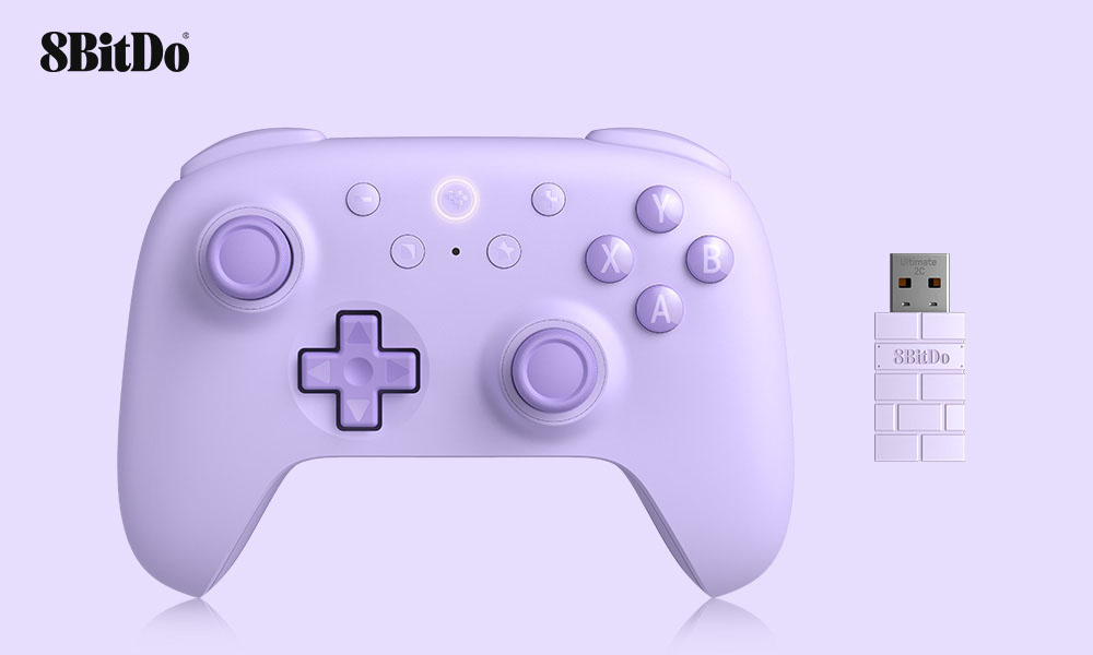 8BitDo Ultimate 2C Wireless Gaming Controller for Windows PC and Android, 1000Hz Polling Rate, Hall Effect Joysticks & Hall Triggers - Purple