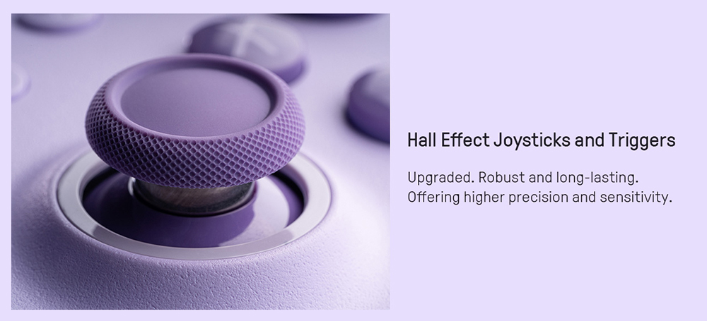 8BitDo Ultimate 2C Wireless Gaming Controller for Windows PC and Android, 1000Hz Polling Rate, Hall Effect Joysticks & Hall Triggers - Purple