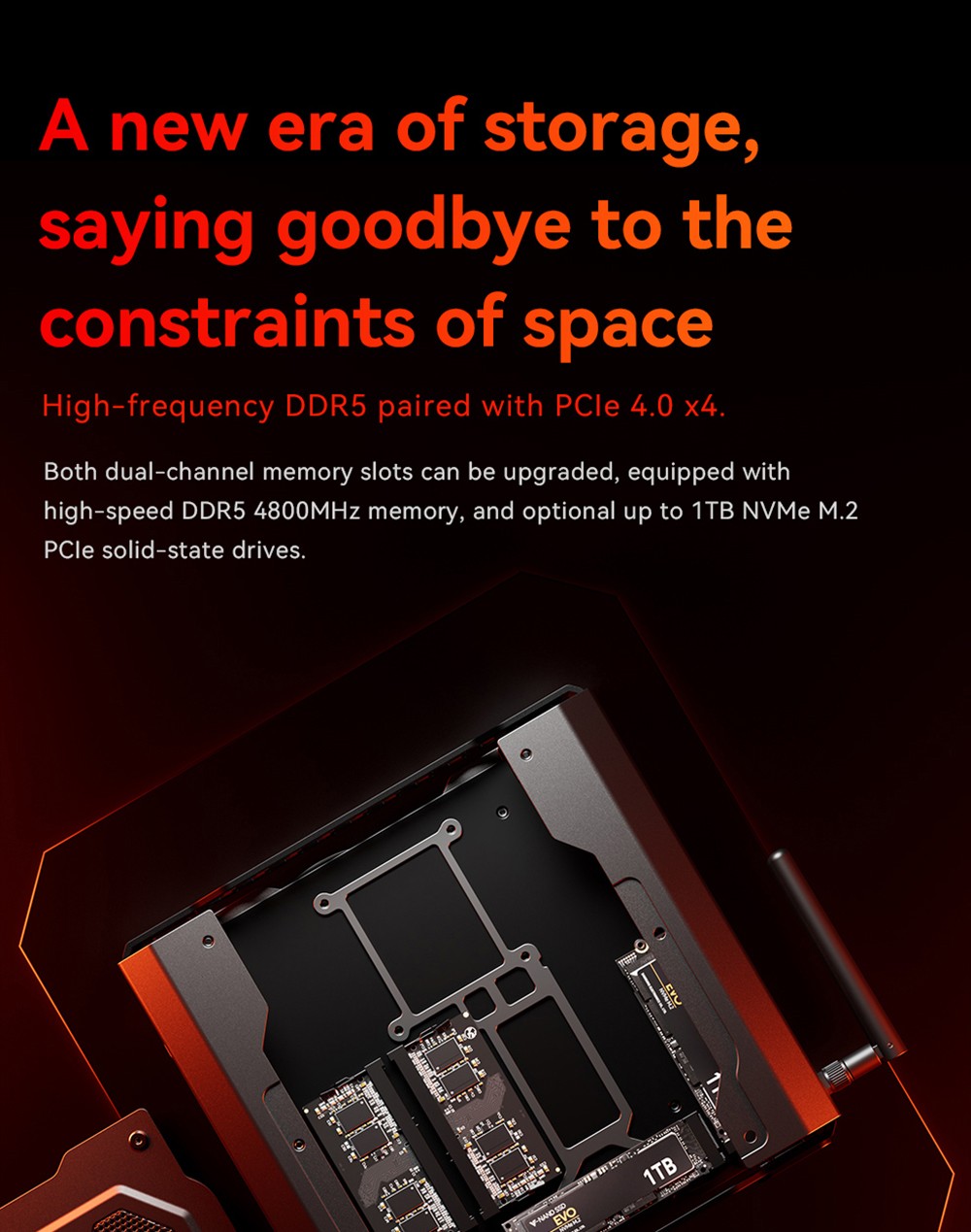 AOOSTAR GODX Gaming Mini PC with Discrete GPU, AMD Ryzen 9 6900HX CPU 8 Core 4.9GHz, AMD Radeon RX 6600LE GPU 8GB 128bit, 64GB RAM 2TB SSD, WiFi6, 2*2.5G LAN, 5*USB3.2, 1*USB4, 1*Type-C, 1*DP, 1*HDMI, 2*Headphone Jack, 2*Microphone Port - EU Plug