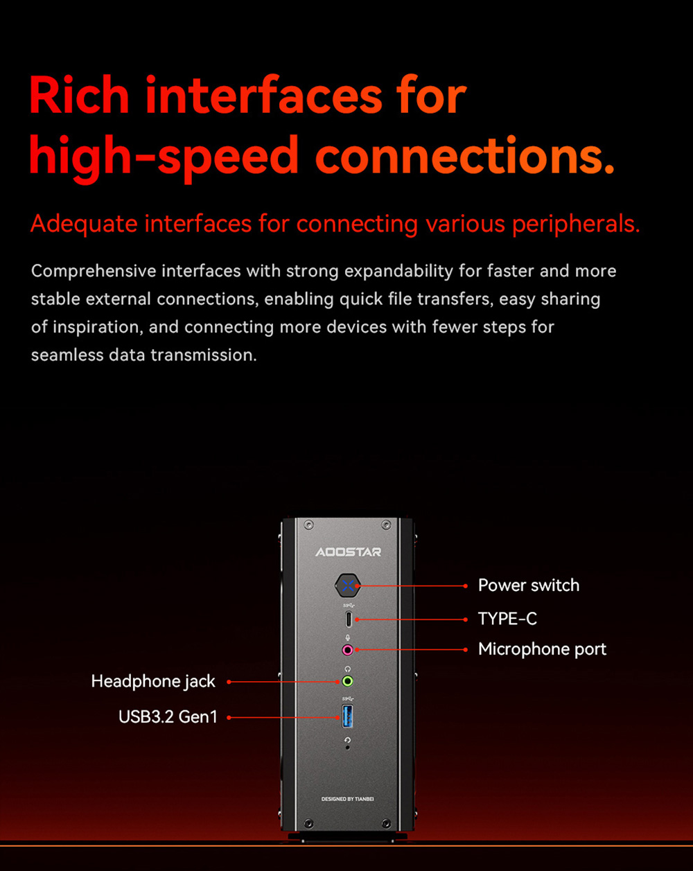 AOOSTAR GODX Gaming Mini PC with Discrete GPU, AMD Ryzen 9 6900HX CPU 8 Core 4.9GHz, AMD Radeon RX 6600LE GPU 8GB 128bit, 64GB RAM 2TB SSD, WiFi6, 2*2.5G LAN, 5*USB3.2, 1*USB4, 1*Type-C, 1*DP, 1*HDMI, 2*Headphone Jack, 2*Microphone Port - EU Plug