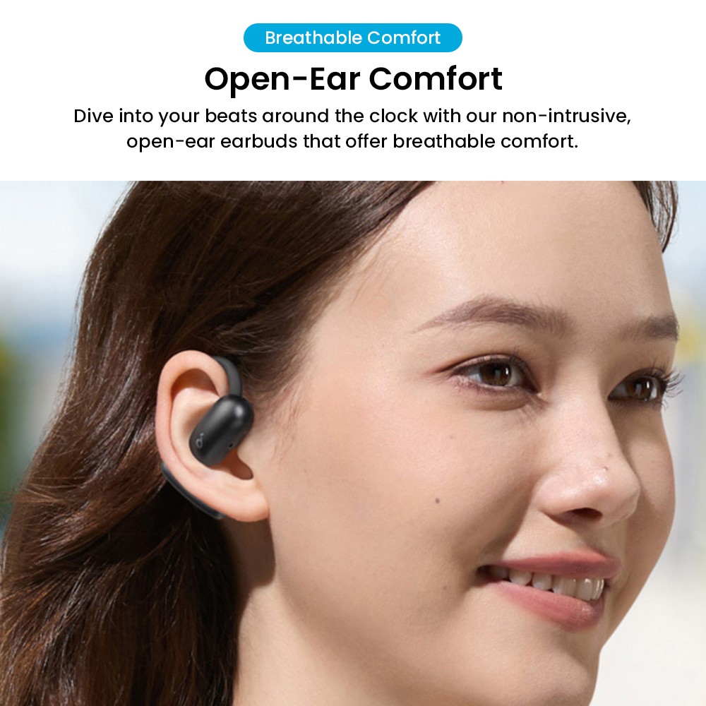 Anker Soundcore AeroFit 2 Open-ear Wireless Earbuds, Adjustable Ear Hooks, Bluetooth 5.4, Hi-Res Wireless Audio - Green