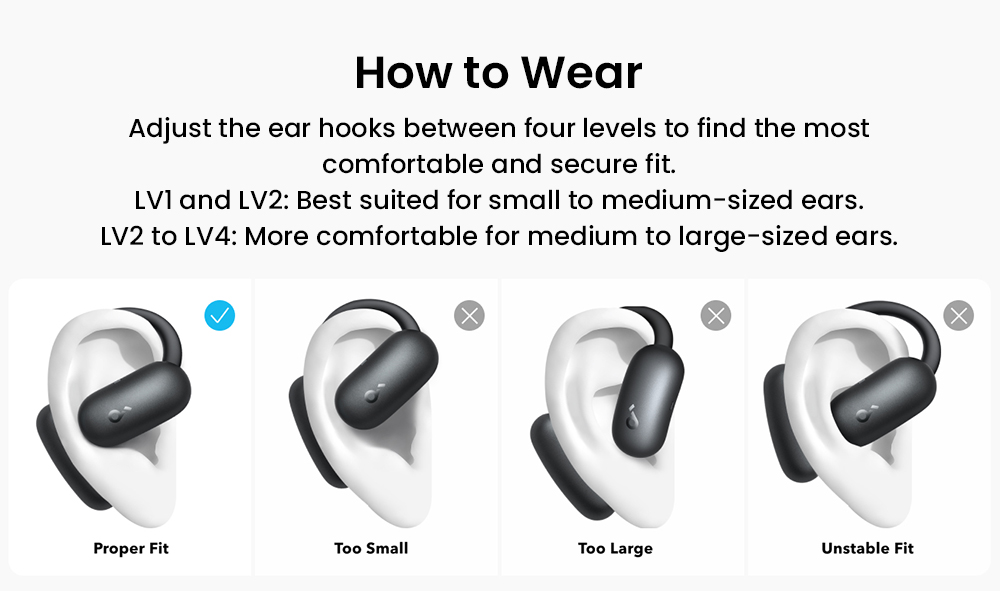 Anker Soundcore AeroFit 2 Open-ear Wireless Earbuds, Adjustable Ear Hooks, Bluetooth 5.4, Hi-Res Wireless Audio - Green