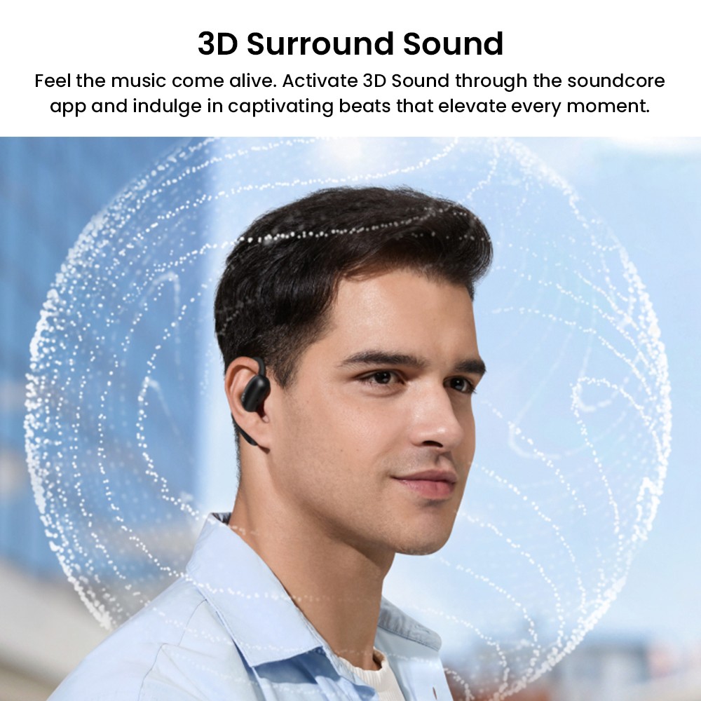 Anker Soundcore AeroFit 2 Open-ear Wireless Earbuds, Adjustable Ear Hooks, Bluetooth 5.4, Hi-Res Wireless Audio - White
