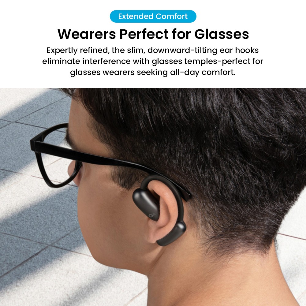 Anker Soundcore AeroFit 2 Open-ear Wireless Earbuds, Adjustable Ear Hooks, Bluetooth 5.4, Hi-Res Wireless Audio - White