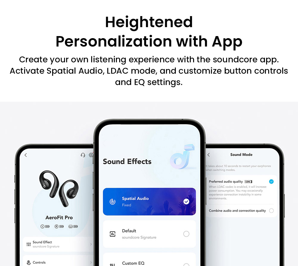 Anker Soundcore AeroFit Pro Open-ear Earbuds, Bluetooth 5.3, Up to 46 Hours Playtime - White