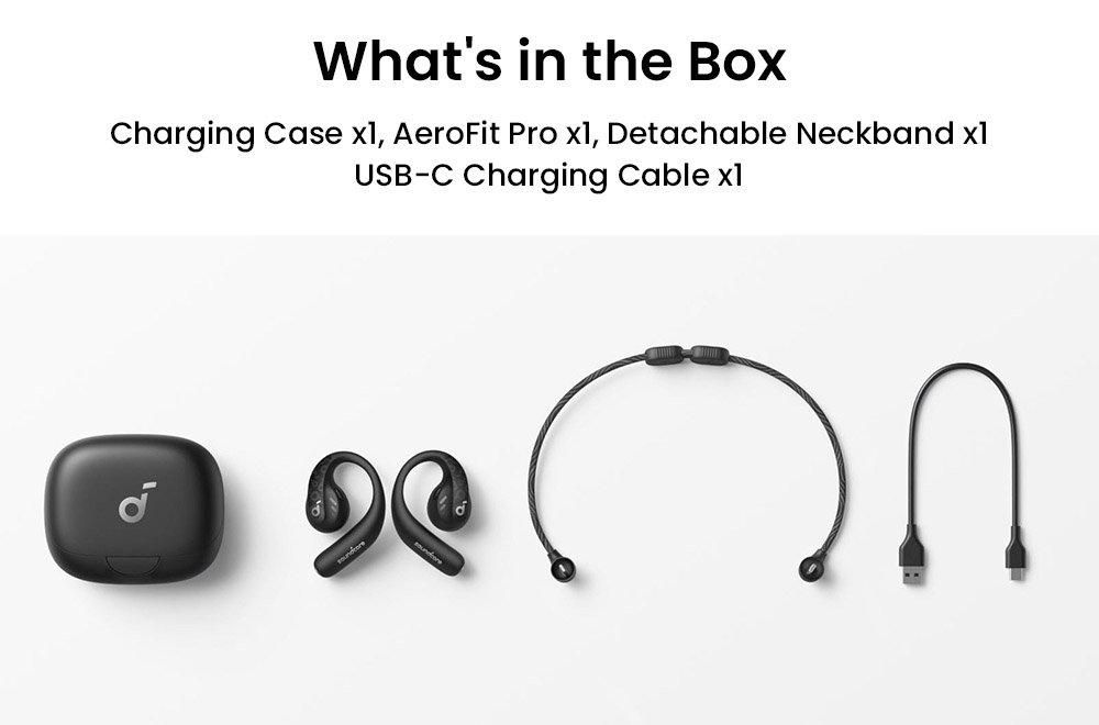 Anker Soundcore AeroFit Pro Open-ear Earbuds, Bluetooth 5.3, Up to 46 Hours Playtime - White