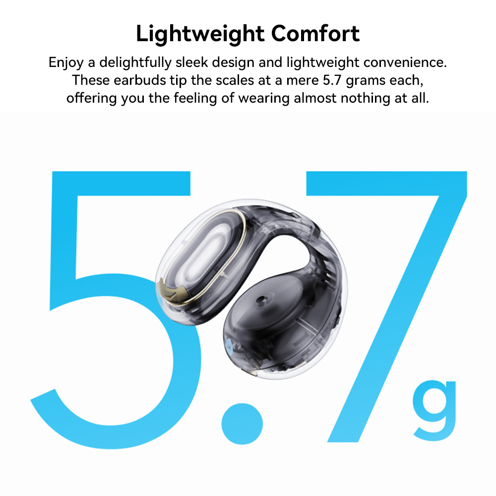 Anker Soundcore C30i Open-ear Clip-on Earbuds, Bluetooth 5.3, IPX4 Water-Resistant, Up to 30 Hours Playtime - Black