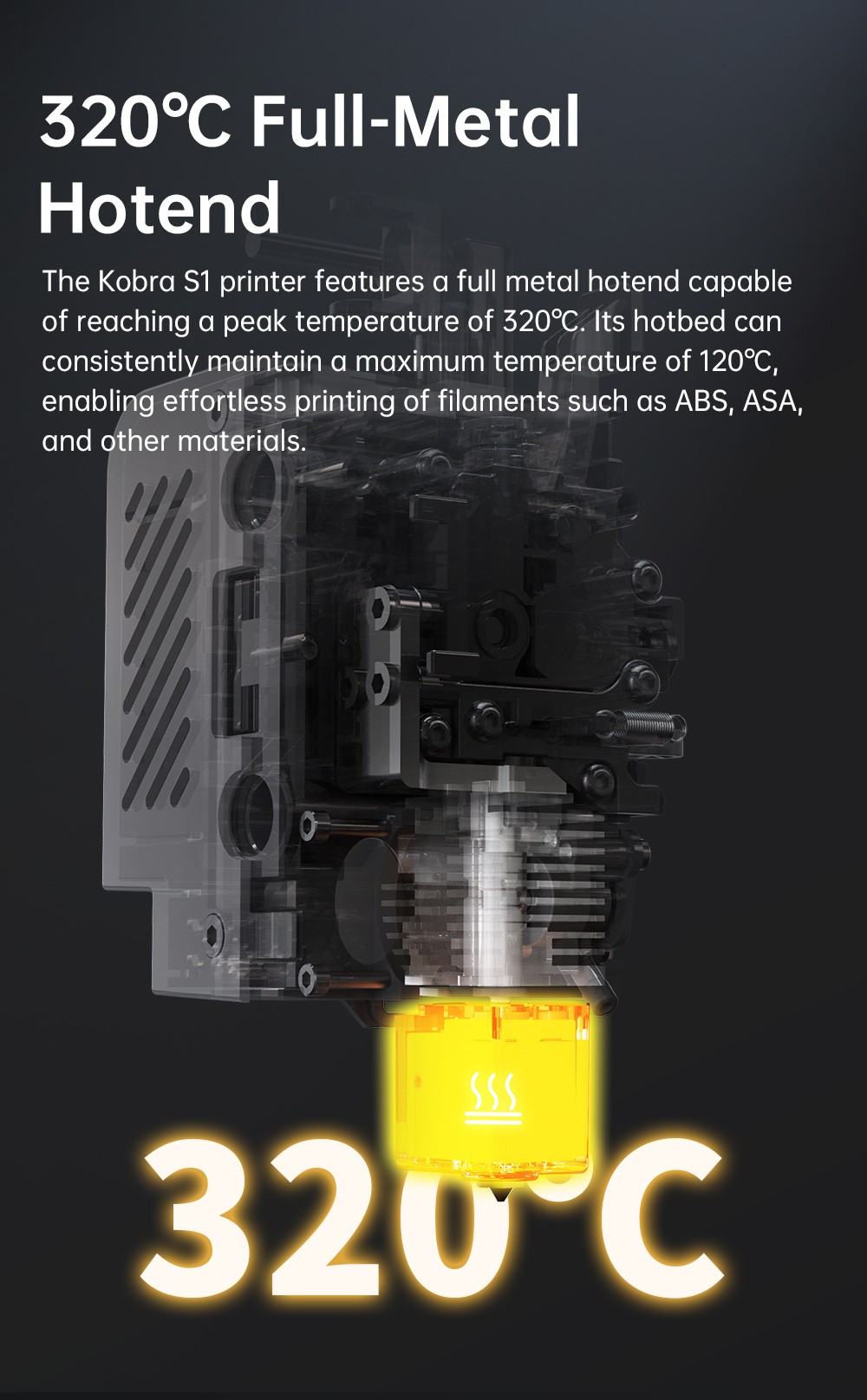 Anycubic Kobra S1 3D Drucker, geschlossene CoreXY-Konstruktion, 600 mm/s ultraschneller Druck, unterstützt Mehrfarbendruck mit ACE Pro, 320 °C Hotend, 44 dB ultraleise, 250*250*250 mm