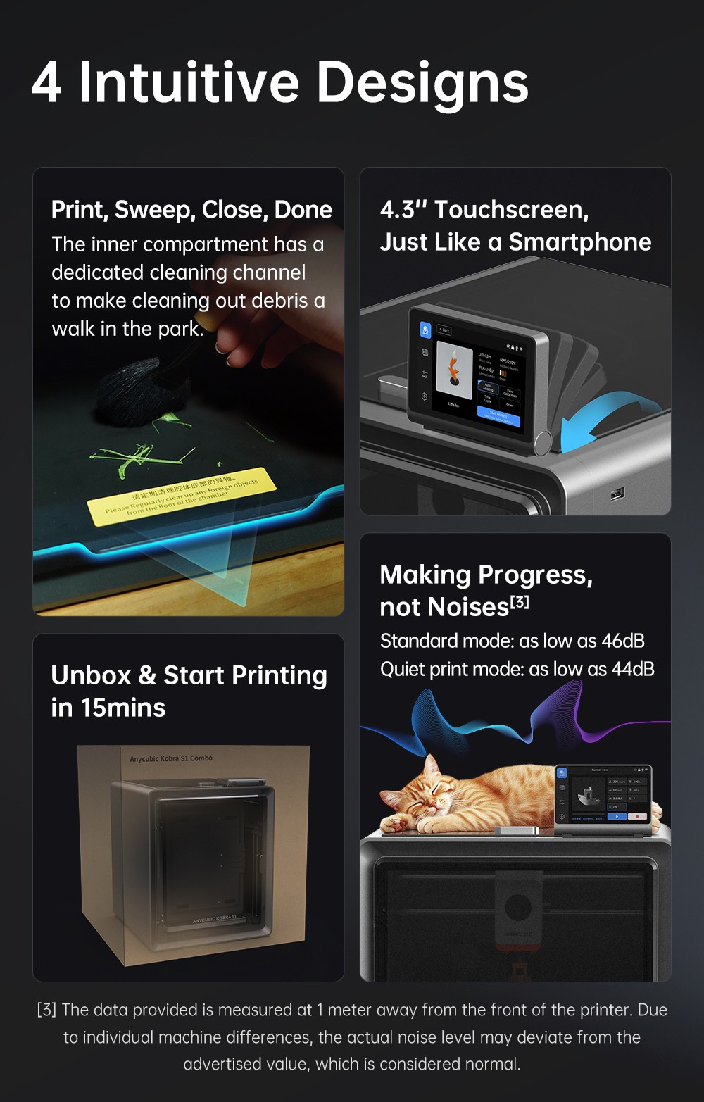 Anycubic Kobra S1 3D Drucker, geschlossene CoreXY-Konstruktion, 600 mm/s ultraschneller Druck, unterstützt Mehrfarbendruck mit ACE Pro, 320 °C Hotend, 44 dB ultraleise, 250*250*250 mm