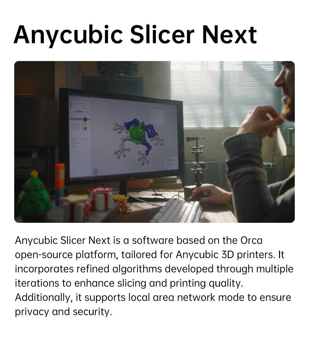 Anycubic Kobra S1 3D Drucker, geschlossene CoreXY-Konstruktion, 600 mm/s ultraschneller Druck, unterstützt Mehrfarbendruck mit ACE Pro, 320 °C Hotend, 44 dB ultraleise, 250*250*250 mm