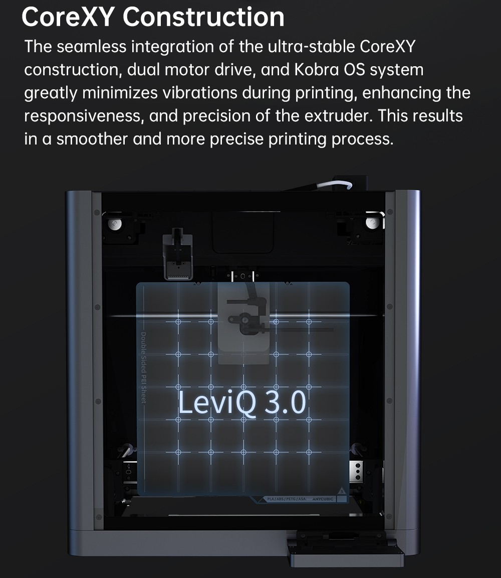 Anycubic Kobra S1 3D Drucker, geschlossene CoreXY-Konstruktion, 600 mm/s ultraschneller Druck, unterstützt Mehrfarbendruck mit ACE Pro, 320 °C Hotend, 44 dB ultraleise, 250*250*250 mm