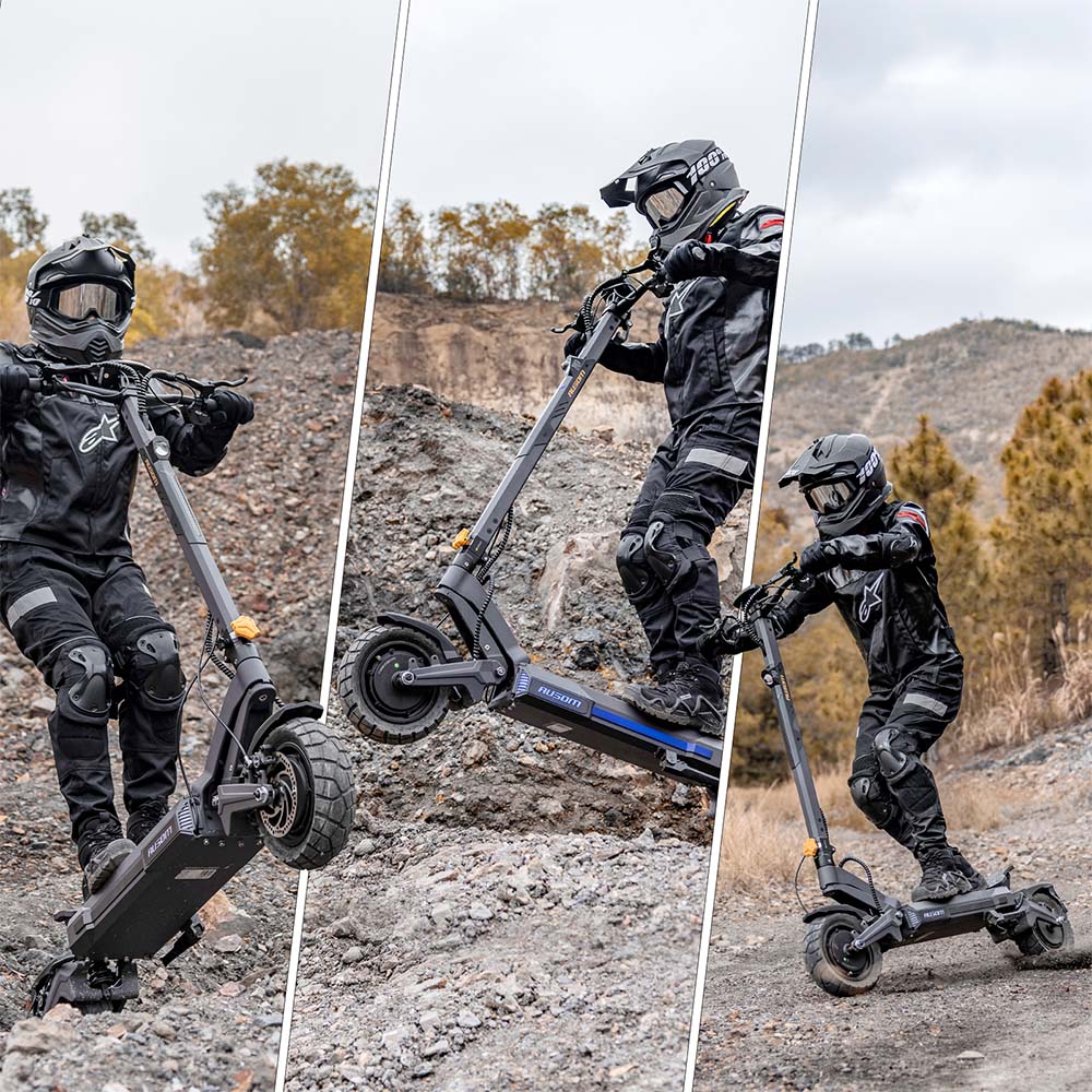 Ausom DT2 Pro Trottinette électrique, moteur 2 x 1 100 W, 52 V 23,4 Ah, pneus 10 x 3 pouces, vitesse maximale de 68 km/h, autonomie maximale de 115 km, freins à disque hydrauliques avant et arrière, suspension à bras oscillant