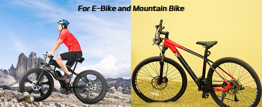 DYISLAND XT-7 Hydraulic Disc Brakes Calipers, Cable Actuated Front & Rear Brake for MTB / Road Bike / Electric Bike - Red