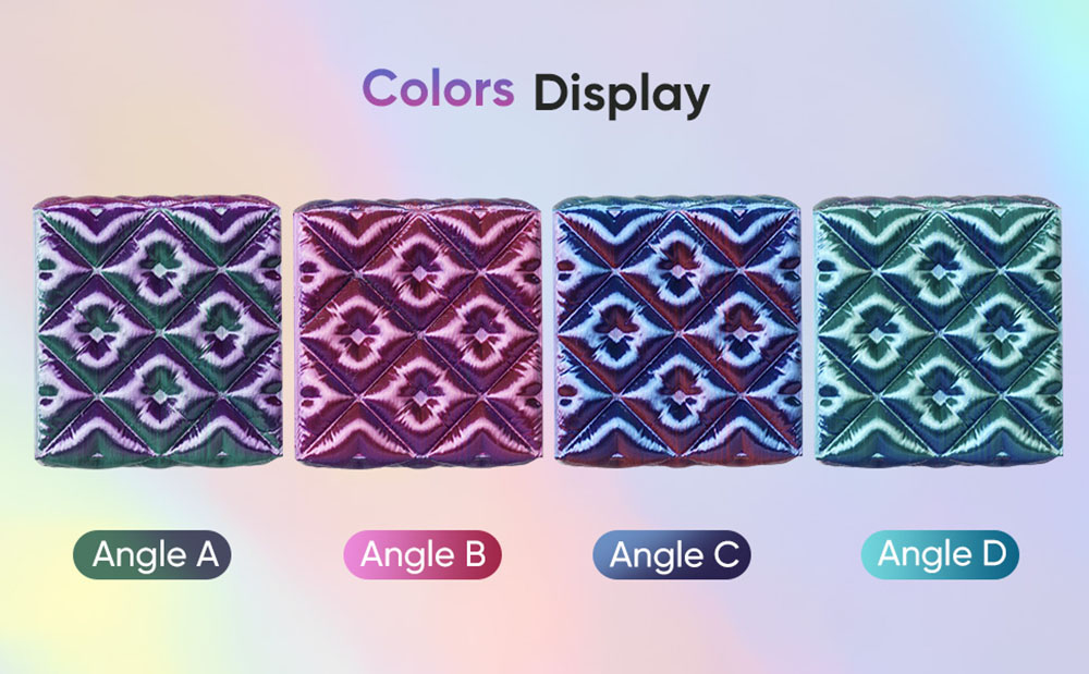 ERYONE High Speed Four-color Silk PLA Filament, 1kg - Aurora Dream(Tea Green & Violet & Electric Pink & Indigo)