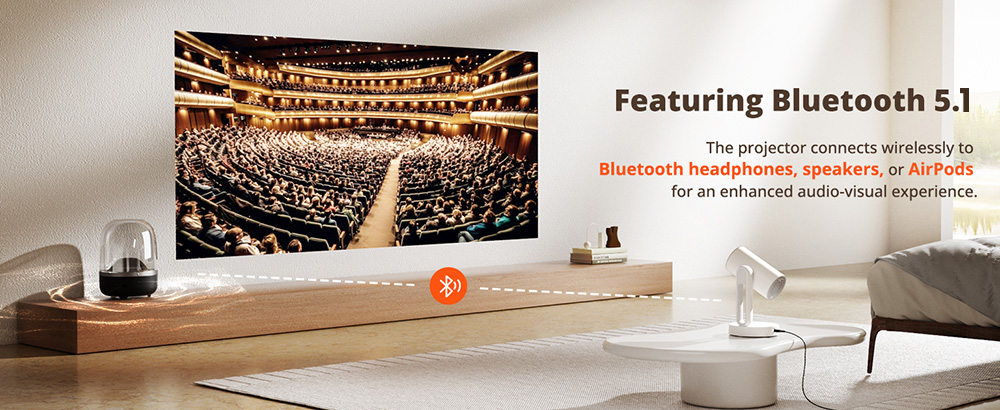 Refurbished ETOE Starfish Projector, Android TV 11.0, Dolby Digital, Touch Night Light, 140° Rotation, 300 ANSI, 4K Decoding, Auto Keystone Correction, Built-in Chromecast, 5W Speaker