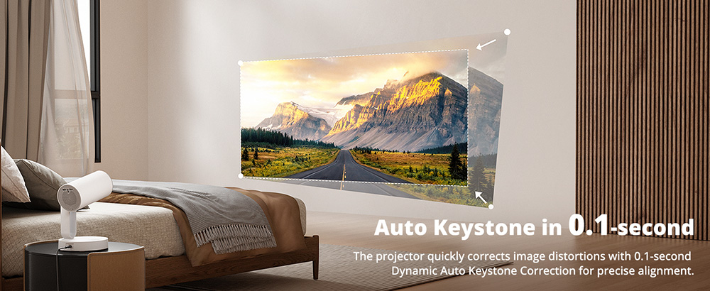 Refurbished ETOE Starfish Projector, Android TV 11.0, Dolby Digital, Touch Night Light, 140° Rotation, 300 ANSI, 4K Decoding, Auto Keystone Correction, Built-in Chromecast, 5W Speaker