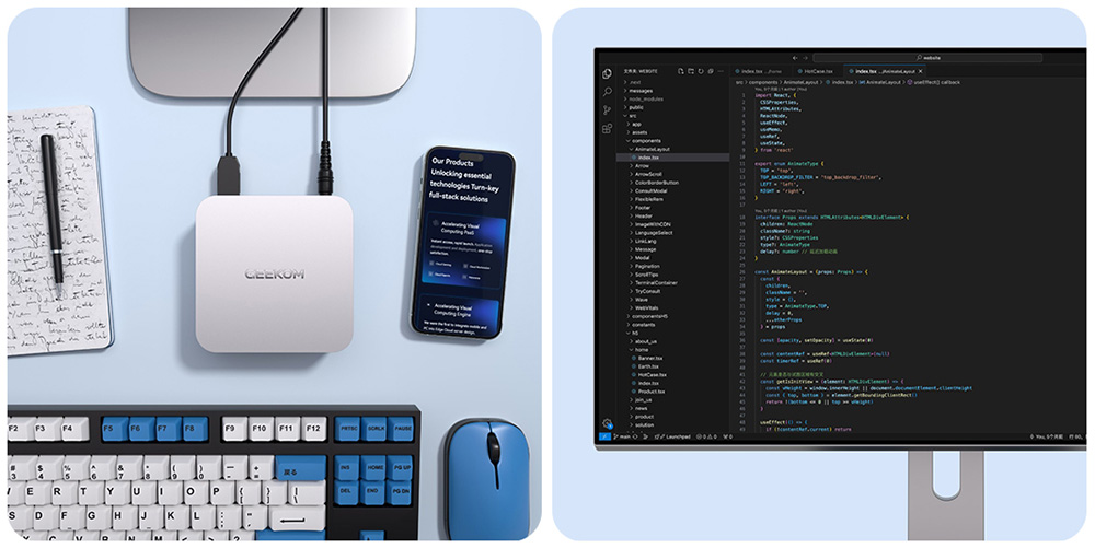 GEEKOM A6 Mini PC, AMD Ryzen 7 6800H 8 Core Max 4.7GHz, 32GB RAM 1TB SSD, 2*HDMI + 2*USB4.0 4K Quad Display, WiFi 6E Bluetooth 5.2, 3*USB3.2 Type-A, 1*USB2.0, 1*SD Card Reader, 1*2.5G RJ45, 1*Headphone Jack