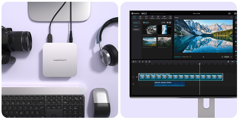 GEEKOM A6 Mini PC, AMD Ryzen 7 6800H 8 Core Max 4.7GHz, 32GB RAM 1TB SSD, 2*HDMI + 2*USB4.0 4K Quad Display, WiFi 6E Bluetooth 5.2, 3*USB3.2 Type-A, 1*USB2.0, 1*SD Card Reader, 1*2.5G RJ45, 1*Headphone Jack