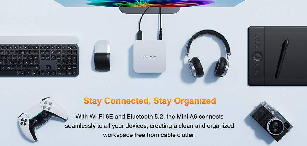 GEEKOM A6 Mini PC, AMD Ryzen 7 6800H 8 Core Max 4.7GHz, 32GB RAM 1TB SSD, 2*HDMI + 2*USB4.0 4K Quad Display, WiFi 6E Bluetooth 5.2, 3*USB3.2 Type-A, 1*USB2.0, 1*SD Card Reader, 1*2.5G RJ45, 1*Headphone Jack