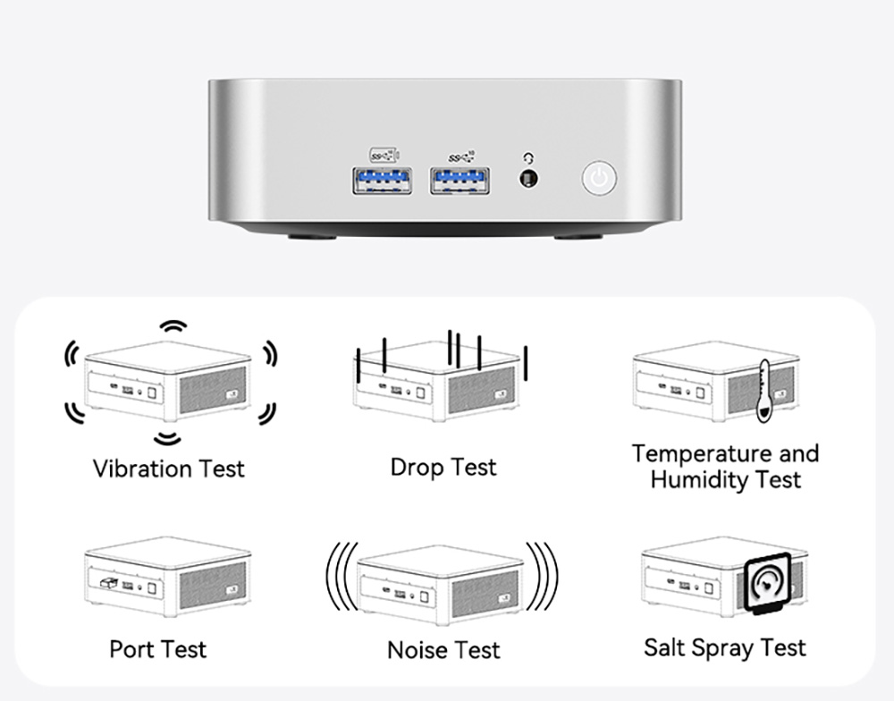 GEEKOM A6 Mini PC, AMD Ryzen 7 6800H 8 Core Max 4.7GHz, 32GB RAM 1TB SSD, 2*HDMI + 2*USB4.0 4K Quad Display, WiFi 6E Bluetooth 5.2, 3*USB3.2 Type-A, 1*USB2.0, 1*SD Card Reader, 1*2.5G RJ45, 1*Headphone Jack