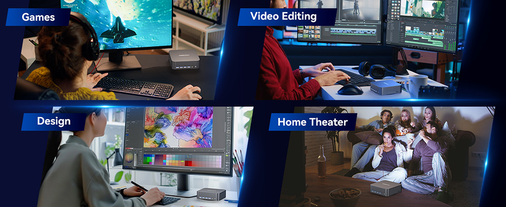 GEEKOM GT1 Mega AI Mini PC, Intel Core Ultra 5-125H 14 Cores Max 4.5GHz, 32GB RAM 1TB SSD, 2*HDMI + 2*USB 4.0 Four Screen Display, WiFi 7 Bluetooth 5.4, 5*USB3.2 Type-A, 1*USB2.0, 2*2.5Gbps RJ45, 1*SD Card Slot, 1*Headset Jack - UK Plug