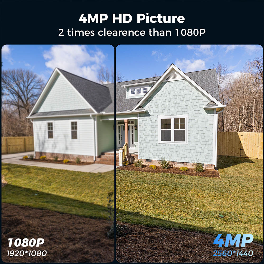 Hiseeu C90 WiFi Security Camera with Solar Panel, 4MP HD Video, Full Color Night Vision, Human Detection, SD/Cloud Storage, IP66 Waterproof, Alexa Compatible