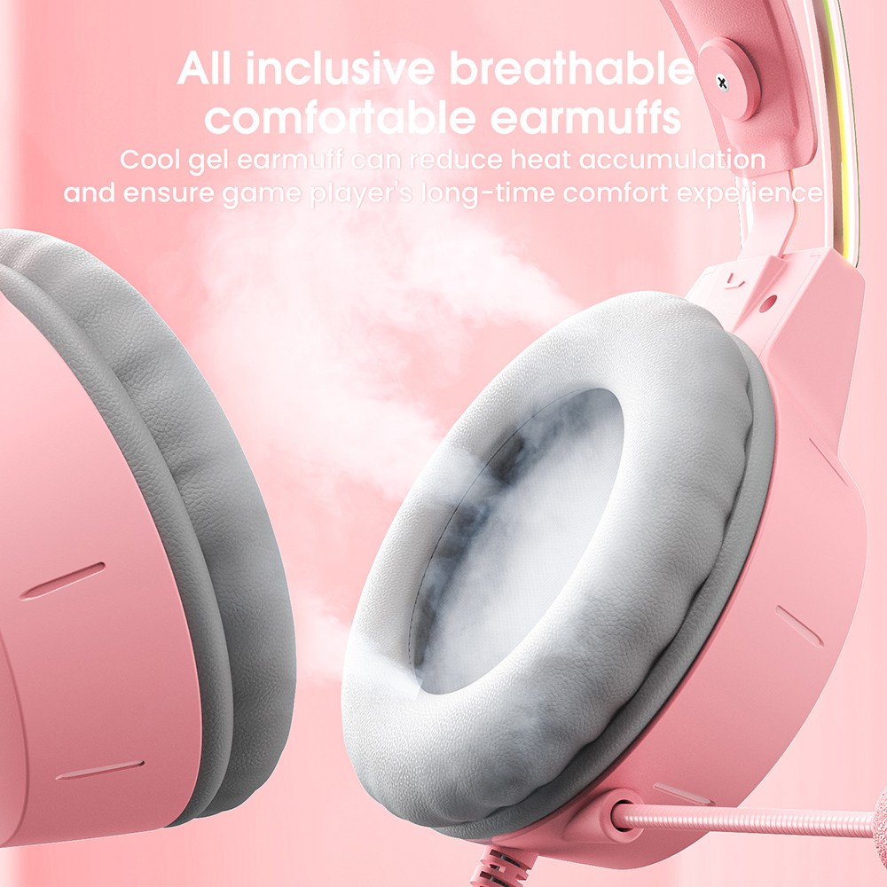 ONIKUMA X15 Pro Wired Gaming Headphones - Pink Cat Ear