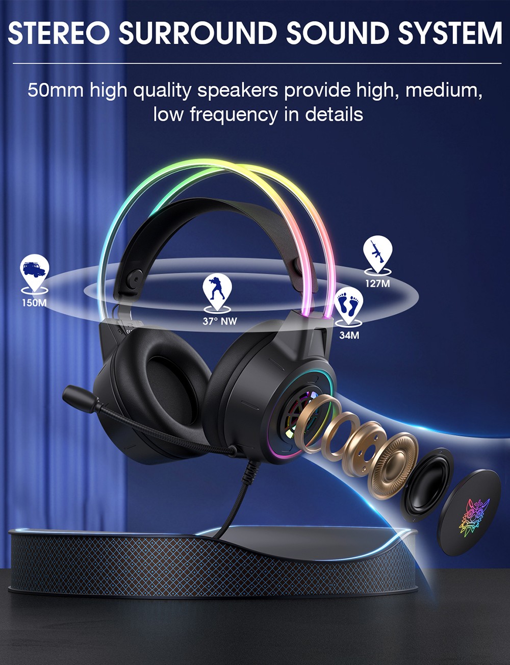 ONIKUMA X15 Pro Wired Gaming Headphones - Black