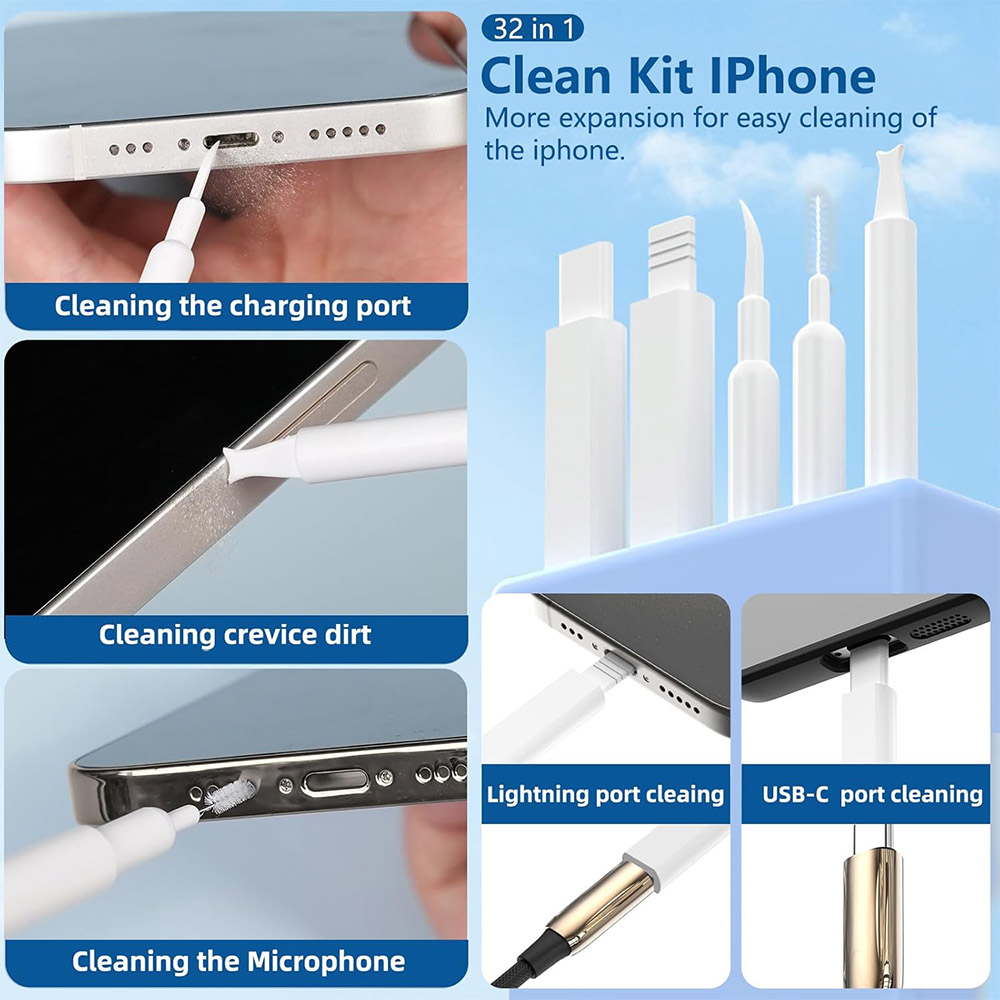 Q32 32 in 1 Multi-Purpose Keyboard Cleaning Kit for Electronics including Headphones, Mobile Phones, Computer, Monitor, Lens and etc.