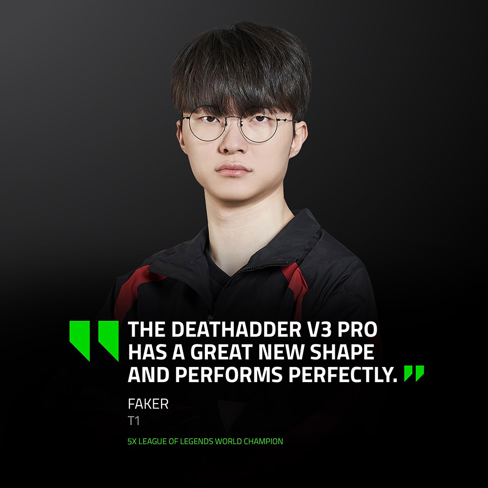 Razer DeathAdder V3 Pro Wireless Gaming Mouse, 30K DPI Optical Sensor, 5 Programmable Buttons, Up to 90 Hours Battery Life - Black