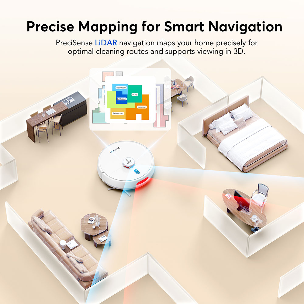 Teendow D20S MAX+ 2-in-1-Roboterstaubsauger und Tierpflegewerkzeug, 6000 Pa starke Saugkraft, 70 Tage freihändiges Reinigen, 3-Liter-Staubbeutel, PreciSense LiDAR-Navigation, 5000-mAh-Akku, ideal für Tierbesitzer