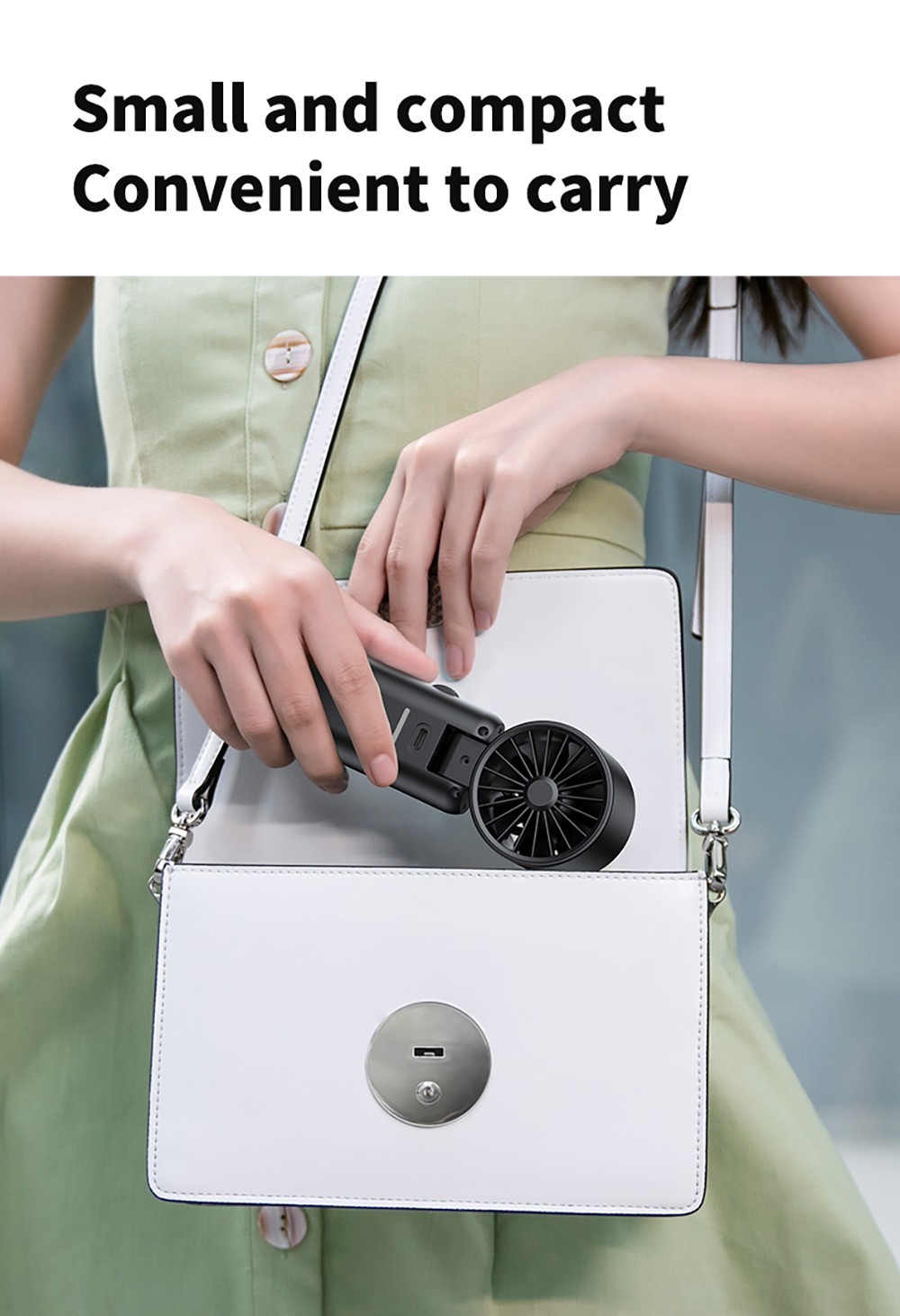 WT21 Portable Handheld Fan, Cooling, 3600mAh Battery, High-speed Motor, 180° Foldable, LED Digital Display, 100-level Speed Adjustment, Black