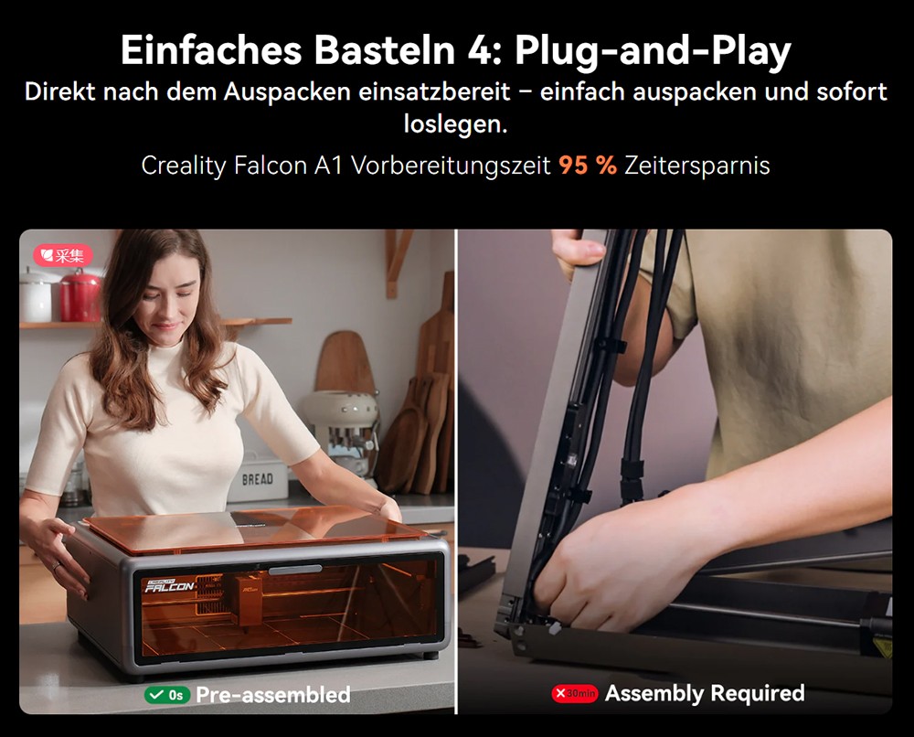 Creality Falcon A1 10W Laser + Mecpow P150 150W Rauchabsaugung