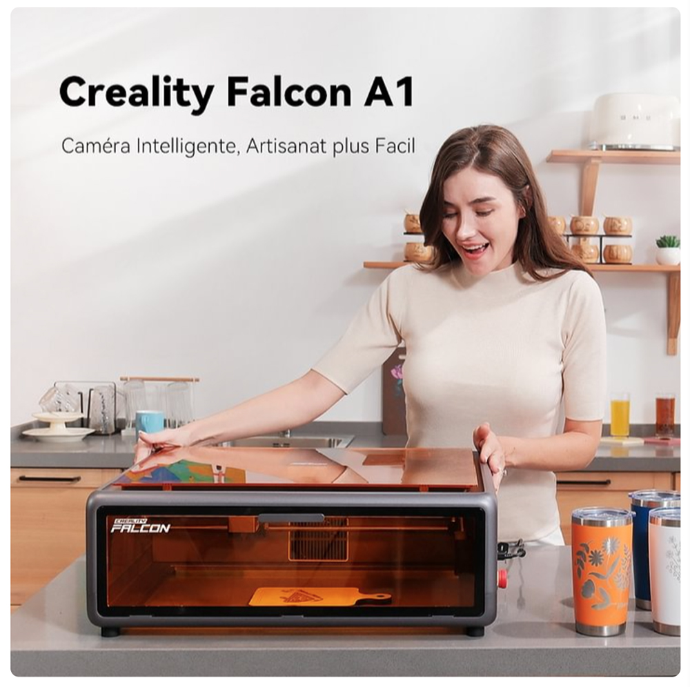 Creality Falcon A1 10W Laser Classe 1 FDA + Mecpow P150 150W Extracteur de fumée