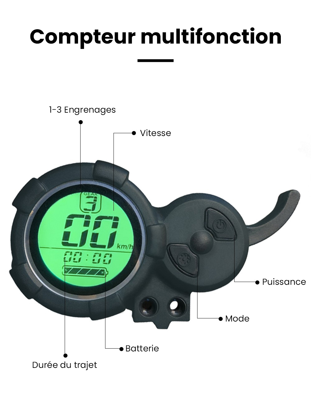 Halo Knight T104 Trottinette électrique, Pneus tout-terrain 10 pouces, Moteur 1000W*2, Vitesse maximale 65km/h, Télécommande, Batterie 52V 21Ah, Autonomie 45km - Noir