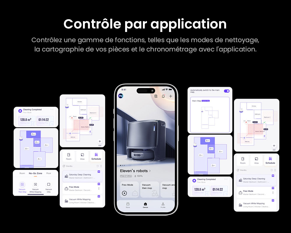 Aspirateur robot et balai Narwal Freo Z Ultra avec station de base, puissance de 12 000 Pa, autovidange, double caméra, zéro enchevêtrement, 120 jours sans entretien, levage automatique de la vadrouille jusqu'à 12 mm, évitement d'obstacles à trois lasers, lavage et séchage à l'eau chaude adaptatifs par IA - Blanc