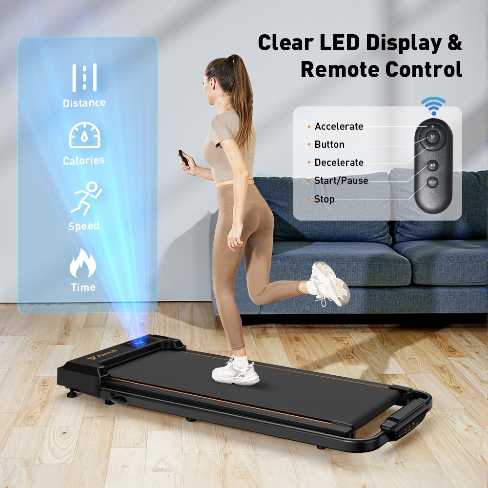 Formill FT-51 2-in-1 Walking Pad Treadmill, 2.5 HP Motor, Folding Treadmill up to 10 km/h, with LED Display and Remote Control, MAX 120KG, Ideal treadmill for Home and Office