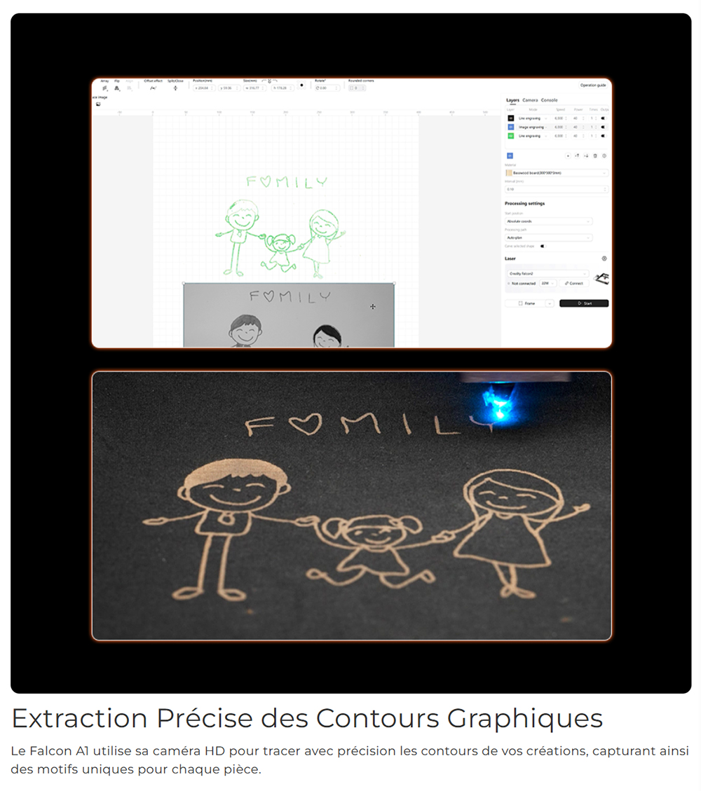 Creality Falcon A1 10W Laser Classe 1 FDA + Mecpow P150 150W Extracteur de fumée