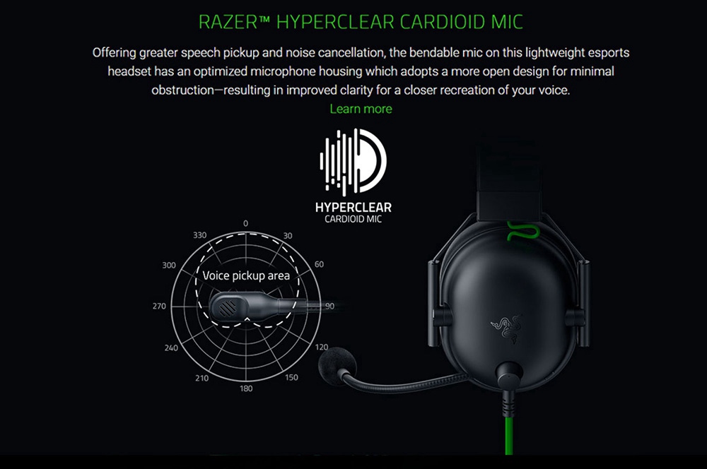 Razer BlackShark V2 X Gaming Headset, 7.1 Surround Sound, 50mm Drivers, Memory Foam Cushion, 3.5mm Audio Jack - Black