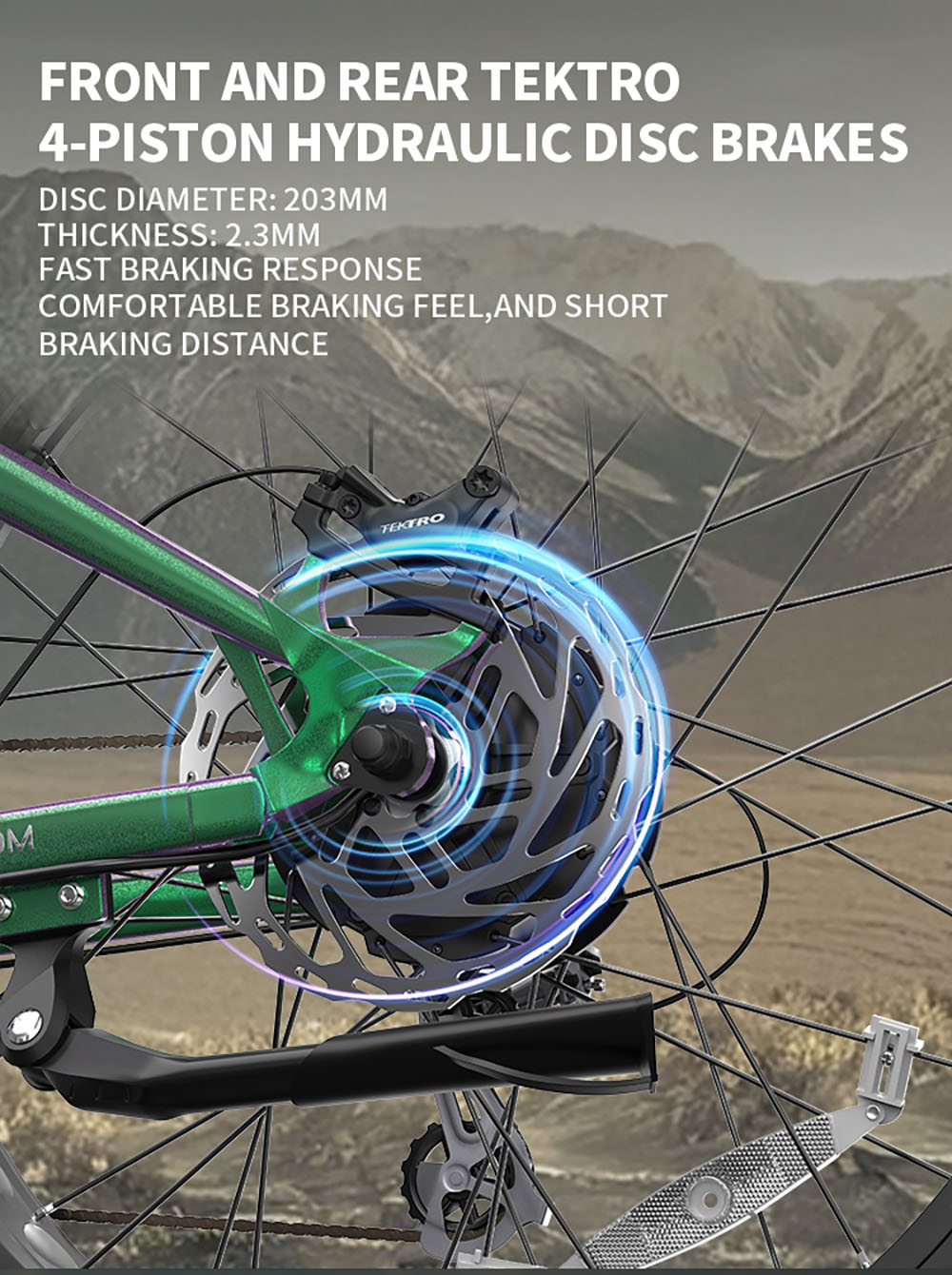 DUOTTS E26 Elektrofahrrad, 750 W Motor, 48 V 20 Ah Akku, 26 x 4,0 Zoll Reifen, 55 km/h Höchstgeschwindigkeit, 120 km Maximale Reichweite, Hydraulische Scheibenbremsen, Vorder- und Hinterradfederung, Shimano 8-Gang - Grün Lila