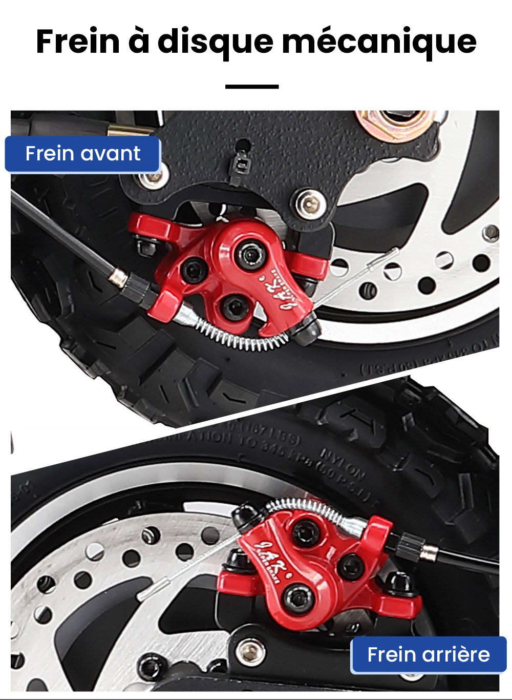 Halo Knight T104 Trottinette électrique, Pneus tout-terrain 10 pouces, Moteur 1000W*2, Vitesse maximale 65km/h, Télécommande, Batterie 52V 21Ah, Autonomie 45km - Noir