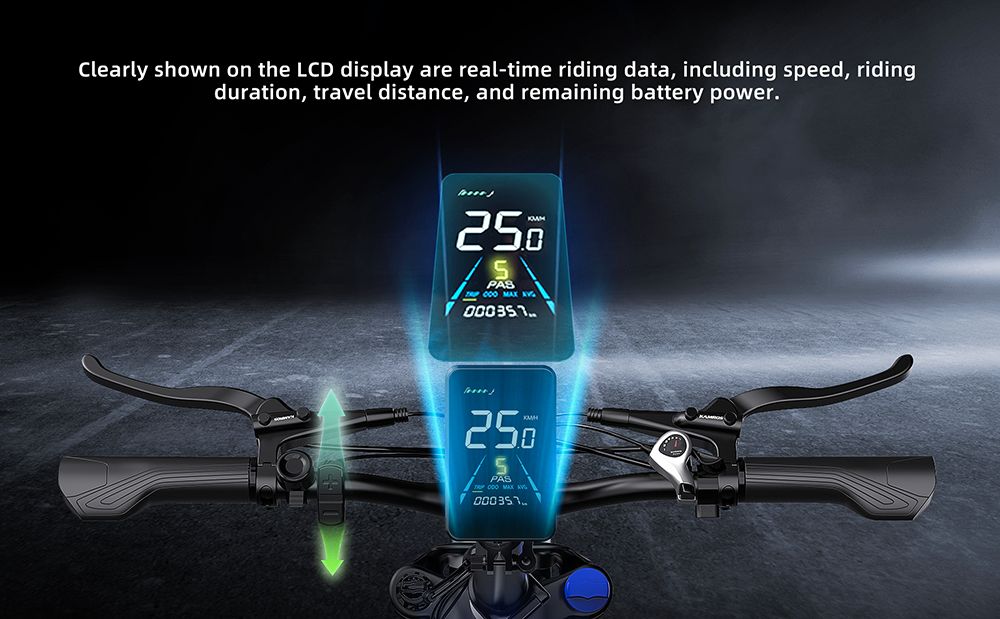 TTGO F6 Electric Bike, 250W Motor, 36V 25Ah Battery, 20*4 inch Tires, 25km/h Max Speed, 130km Max Range, Hydraulic Disc Brake, Front Shock Absorber, Torque Sensor, Shimano 7-speed, LCD Display - Grey