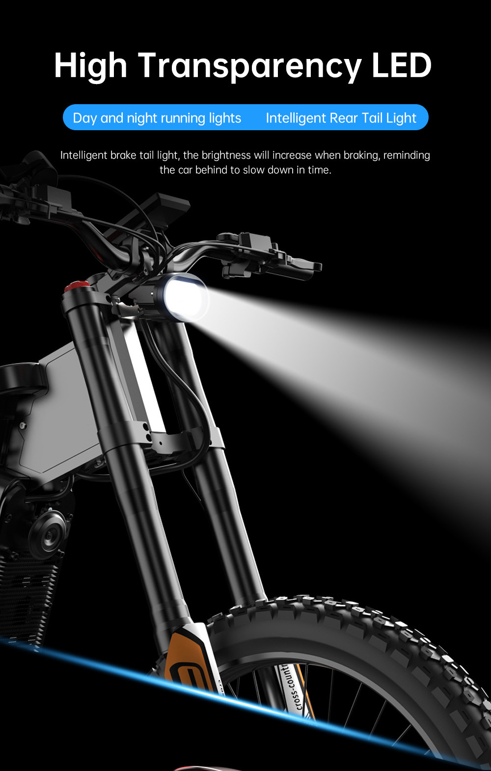 EKXBIKE X21 Max Electric Bike, 3000W Motor, 60V 30AH Battery, 19*2 inch MTB Tire, 85km/h Max Speed, 90km Range, Hydraulic Brakes, Hydraulic Shock Absorber, Shimano 7-speed, LCD Display